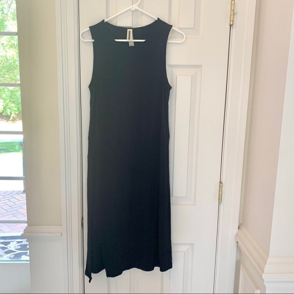 ANTHROPOLOGIE AMADI Black Knit Ribbed Dress XS